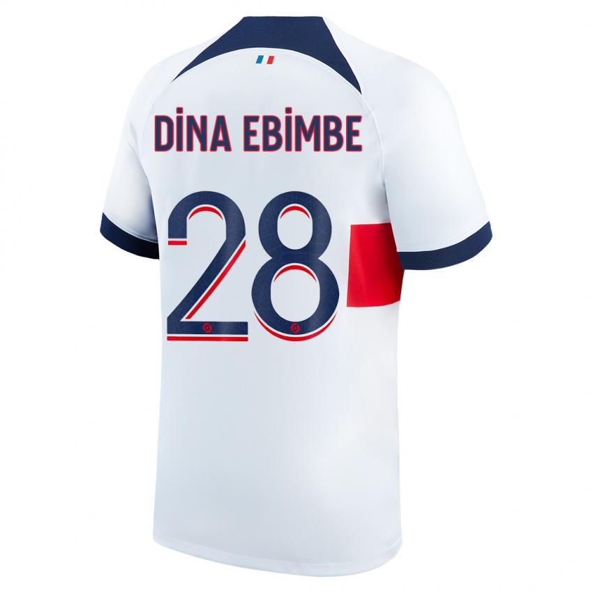 Dame Eric Junior Dina Ebimbe #28 Hvit Bortetrøye Drakt Trøye 2023/24 Skjorter T-Skjorte