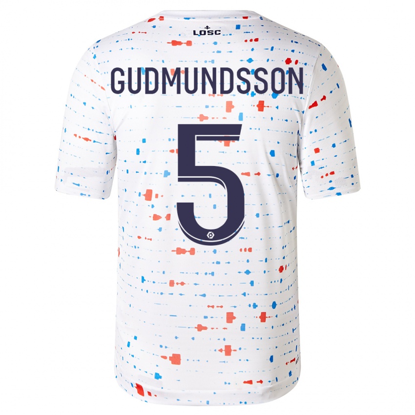 Dame Gabriel Gudmundsson #5 Hvit Bortetrøye Drakt Trøye 2023/24 Skjorter T-Skjorte