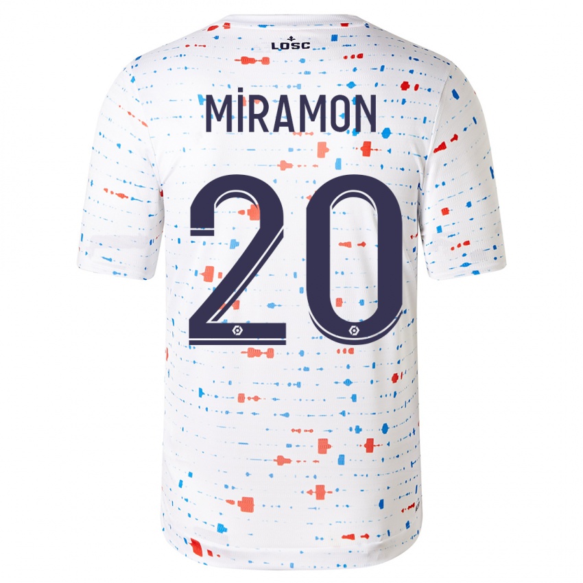 Dame Ignacio Miramón #20 Hvit Bortetrøye Drakt Trøye 2023/24 Skjorter T-Skjorte