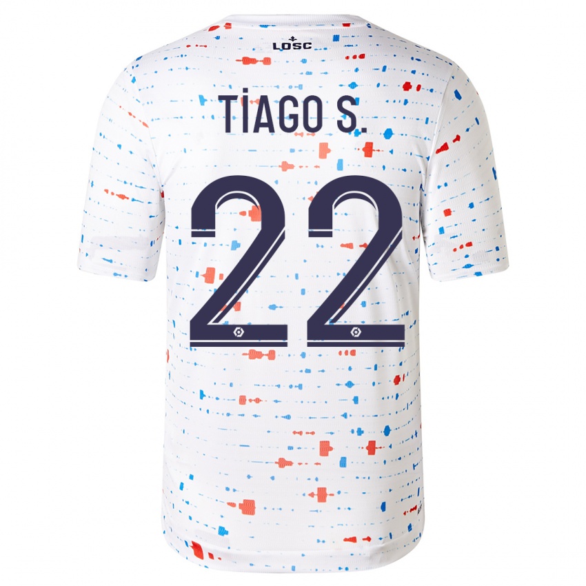 Dame Tiago Santos #22 Hvit Bortetrøye Drakt Trøye 2023/24 Skjorter T-Skjorte