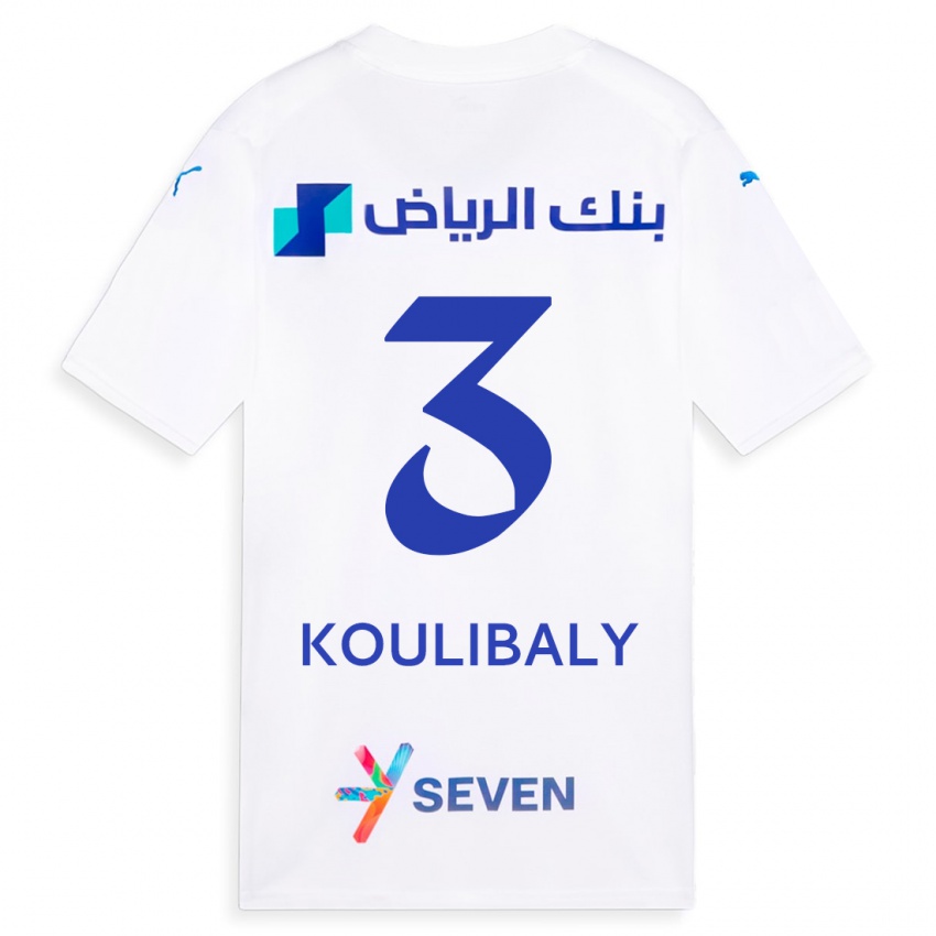 Dame Kalidou Koulibaly #3 Hvit Bortetrøye Drakt Trøye 2023/24 Skjorter T-Skjorte