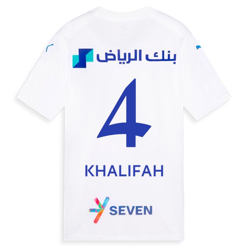 Dame Khalifah Al-Dawsari #4 Hvit Bortetrøye Drakt Trøye 2023/24 Skjorter T-Skjorte