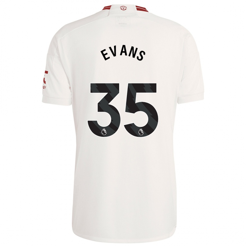 Dame Jonny Evans #35 Hvit Tredje Sett Drakt Trøye 2023/24 Skjorter T-Skjorte