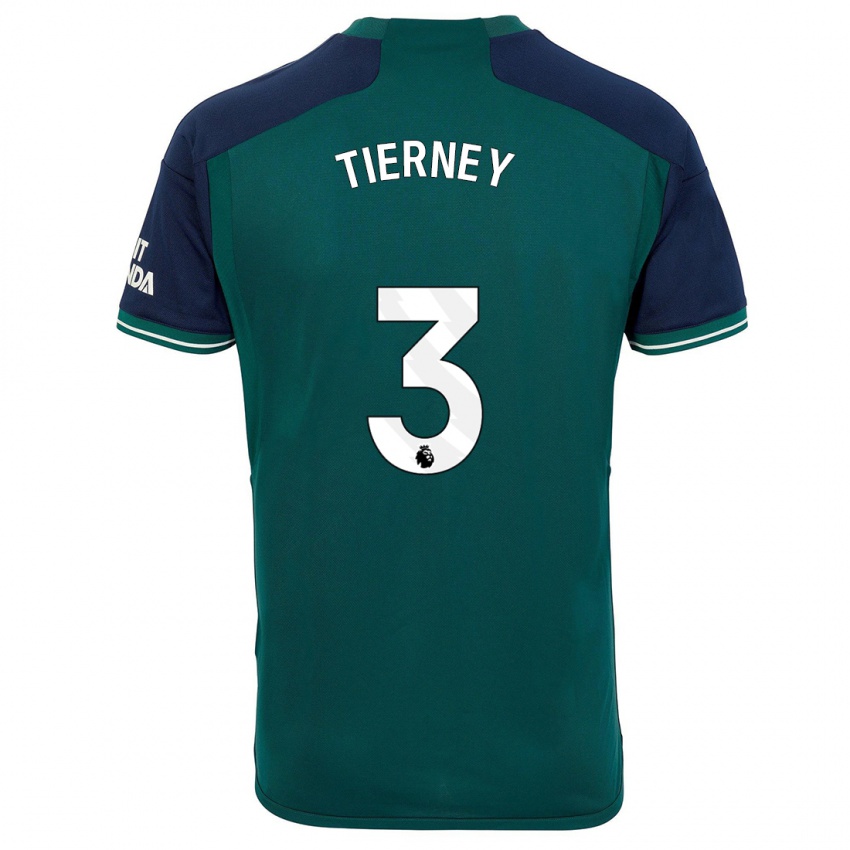 Dame Kieran Tierney #3 Grønn Tredje Sett Drakt Trøye 2023/24 Skjorter T-Skjorte