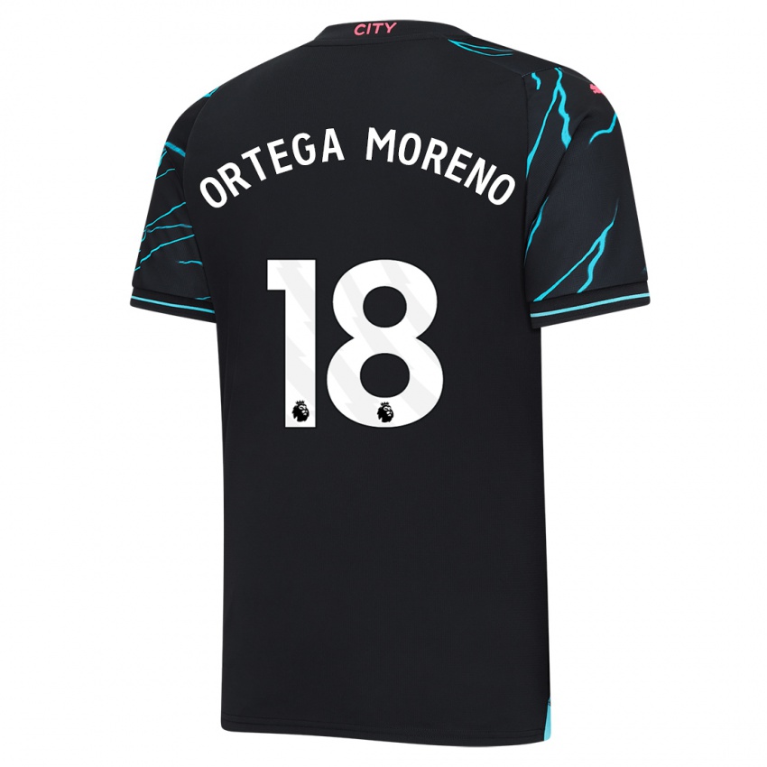 Dame Stefan Ortega Moreno #18 Mørke Blå Tredje Sett Drakt Trøye 2023/24 Skjorter T-Skjorte