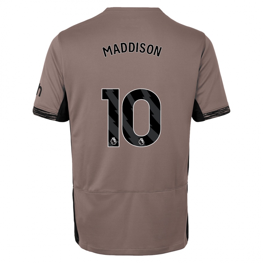 Dame James Maddison #10 Mørk Beige Tredje Sett Drakt Trøye 2023/24 Skjorter T-Skjorte