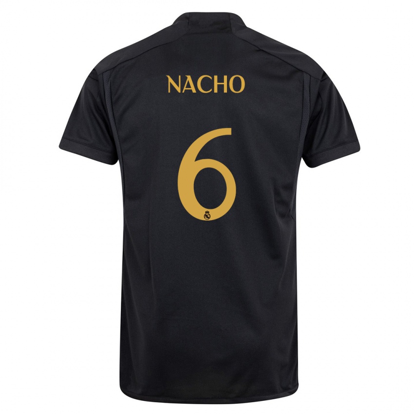 Dame Nacho Fernandez #6 Svart Tredje Sett Drakt Trøye 2023/24 Skjorter T-Skjorte