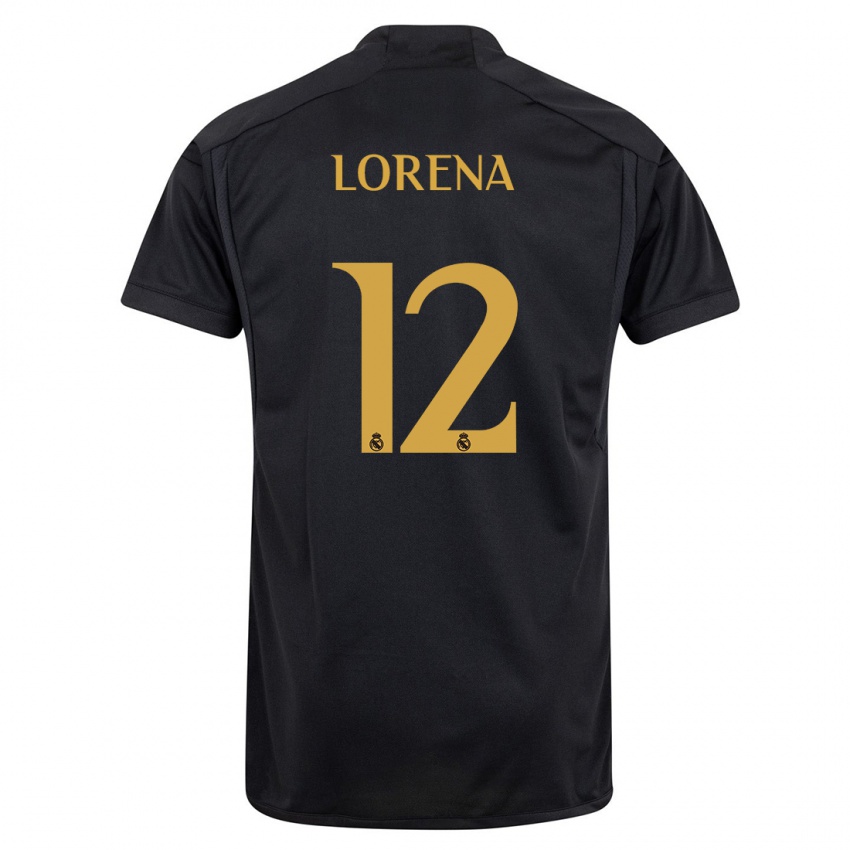 Dame Lorena Navarro #12 Svart Tredje Sett Drakt Trøye 2023/24 Skjorter T-Skjorte