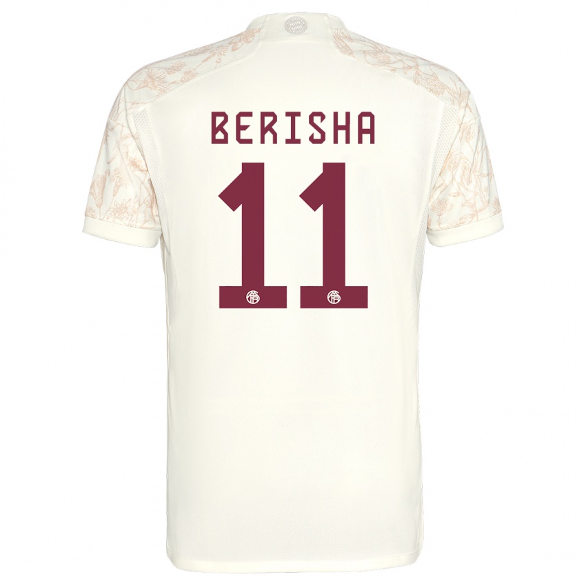 Dame Dion Berisha #11 Off White Tredje Sett Drakt Trøye 2023/24 Skjorter T-Skjorte