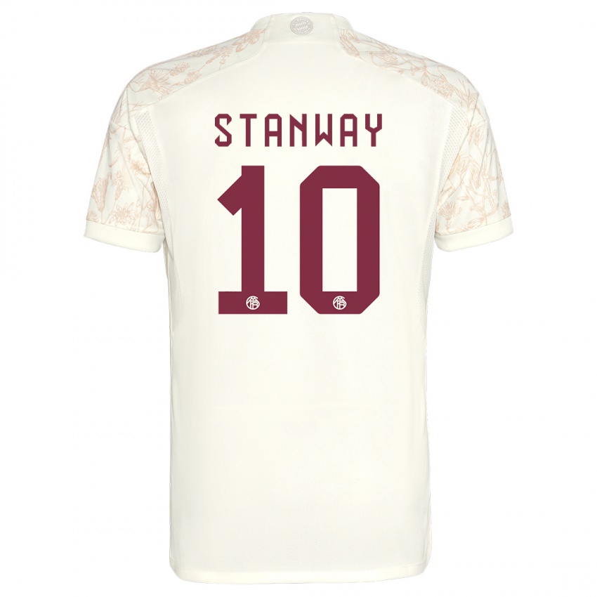 Dame Georgia Stanway #10 Off White Tredje Sett Drakt Trøye 2023/24 Skjorter T-Skjorte