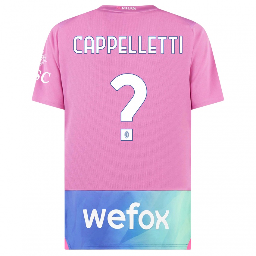 Dame Mattia Cappelletti #0 Rosa Lilla Tredje Sett Drakt Trøye 2023/24 Skjorter T-Skjorte