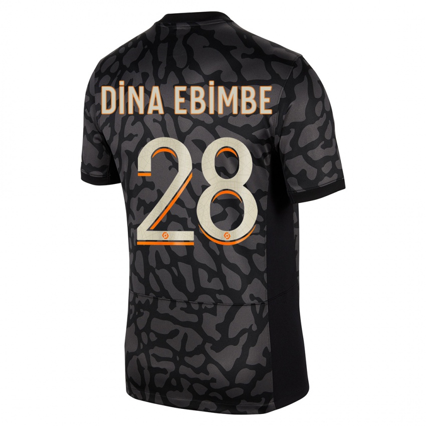 Dame Eric Junior Dina Ebimbe #28 Svart Tredje Sett Drakt Trøye 2023/24 Skjorter T-Skjorte