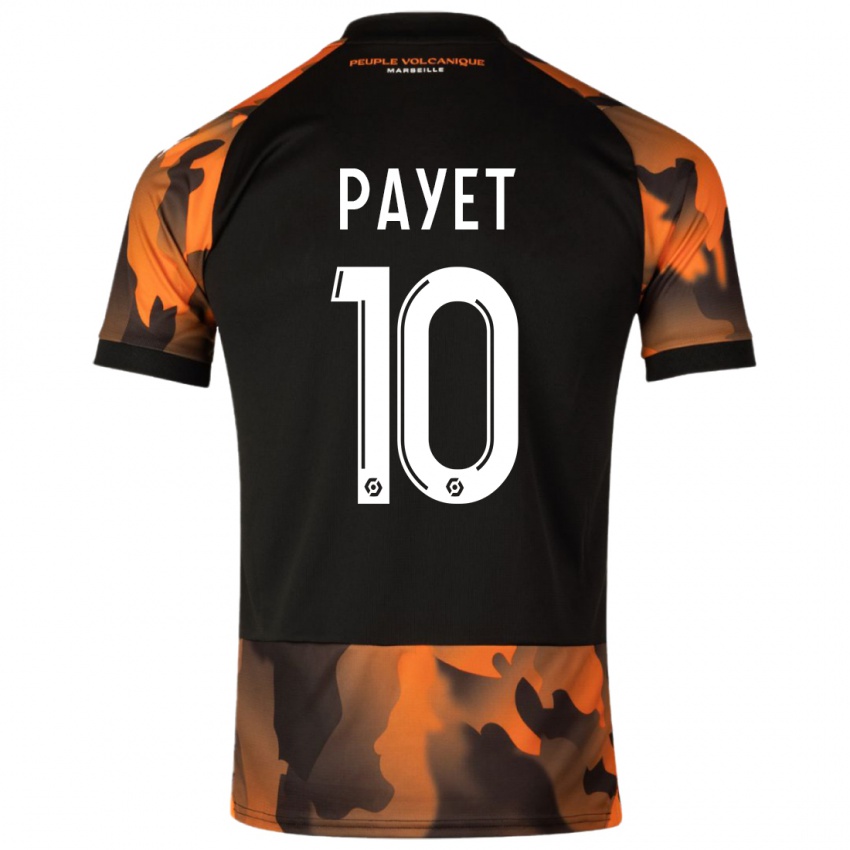 Dame Dimitri Payet #10 Svart Oransje Tredje Sett Drakt Trøye 2023/24 Skjorter T-Skjorte