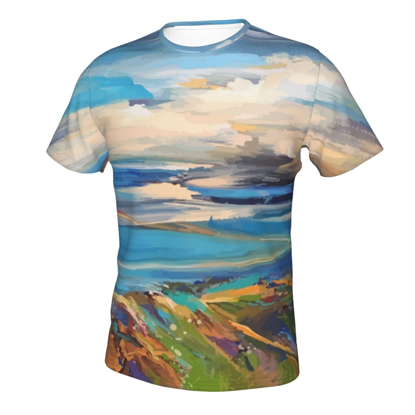 Blå Distance Malerelementer Klassisk T-skjorte